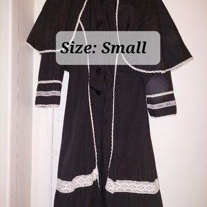 Bodyline Cosplay Goth/ kawaii black ruffle Coat w bunny hood
